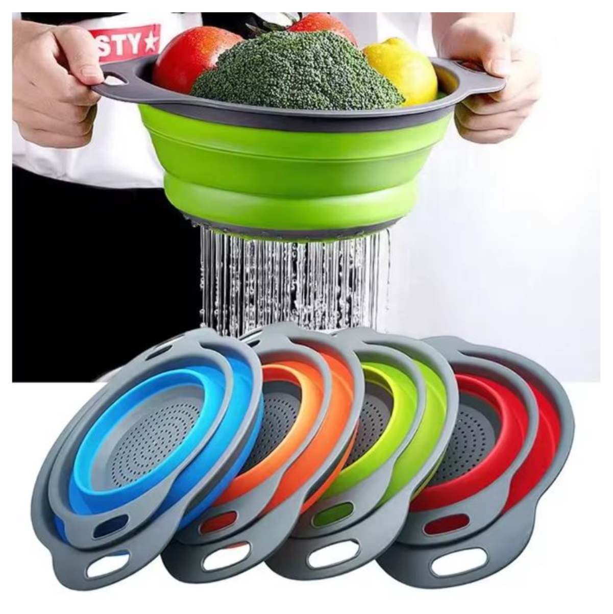 Miniatura 3 de Coladores Plegables de Silicona juego X2